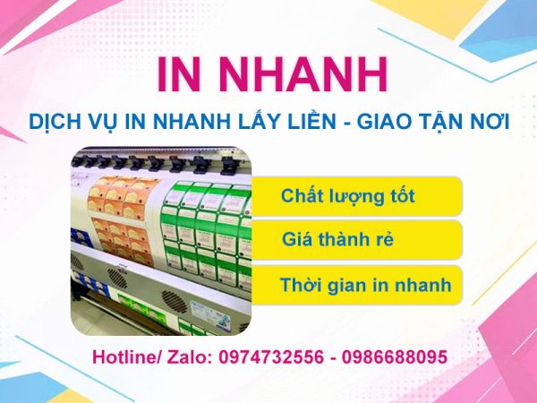 Dịch vụ in nhanh lấy liền - giao tận nơi tại TP HCM