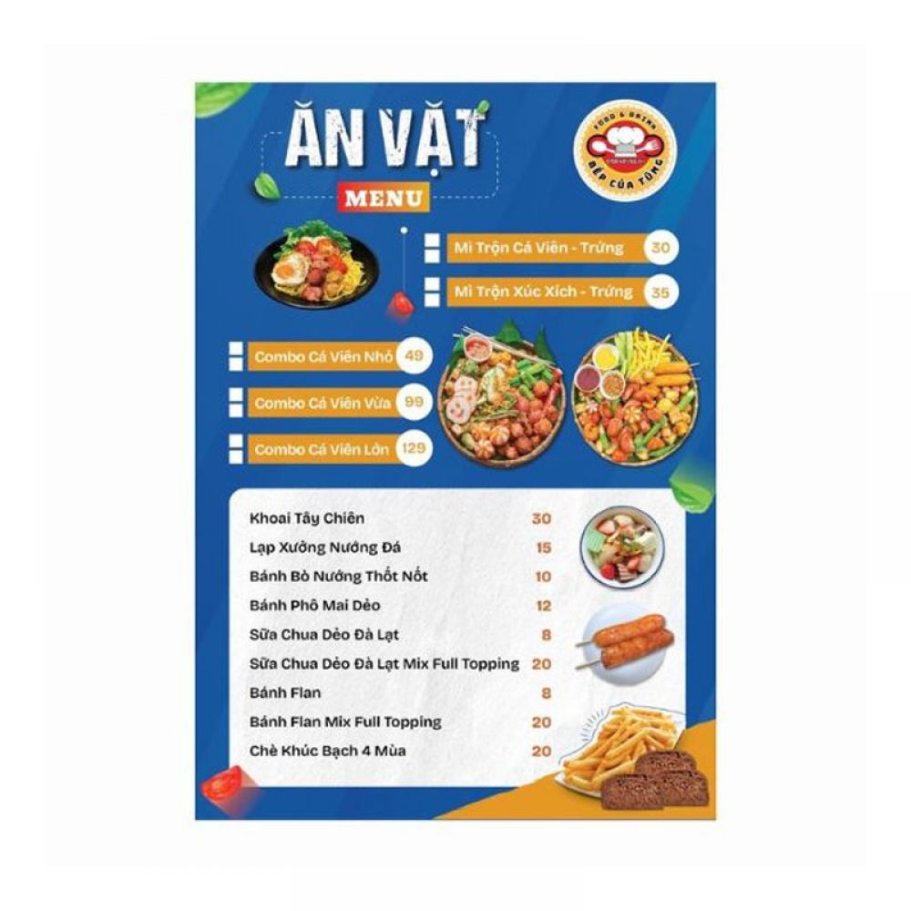 In menu - In thực đơn In menu - In thực đơn